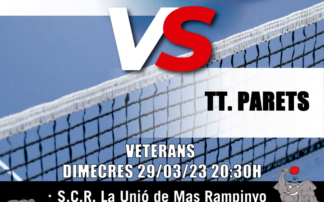 Jornada de Lliga tennis taula Veterans Ctt. La Unió – TT. Parets